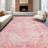 Ultra Soft Area Rug, Non Slip, Stain Resistant, Washable Area Rugs for Living Room, Bedroom, Soft Pastel Abstract Aesthetic(Pink)