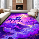 Ultra Soft Area Rug, Non Slip, Stain Resistant, Washable Area Rugs for Living Room, Bedroom, Soft Dreamlike Unicorn Visuals(Purple)