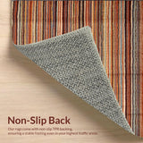 Ultra Soft Area Rug, Non Slip, Stain Resistant, Washable Area Rugs for Living Room, Bedroom, Trendy Warm Striped Accent Piece(Orange)