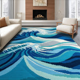 Dynamic Oceanic Ripple Motif(Blue)