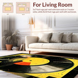 Ultra Soft Area Rug, Non Slip, Stain Resistant, Washable Area Rugs for Living Room, Bedroom, Artistic Retro Sound Pattern(Yellow)