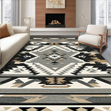 Ultra Soft Area Rug, Non Slip, Stain Resistant, Washable Area Rugs for Living Room, Bedroom, Mesa Vista Geometric Area With Authentic Tribal Artistry(Gray)