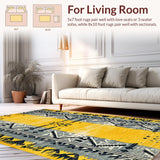 Ultra Soft Area Rug, Non Slip, Stain Resistant, Washable Area Rugs for Living Room, Bedroom, Non-Slip Grey Yellow Kitchen Area Rug(Yellow)