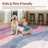 Ultra Soft Area Rug, Non Slip, Stain Resistant, Washable Area Rugs for Living Room, Bedroom, Pink Ombre Magic Carpet Ride(Purple)