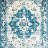 Ultra Soft Area Rug, Non Slip, Stain Resistant, Washable Area Rugs for Living Room, Bedroom, Luxurious Teal Trellis Aesthetic(Blue)
