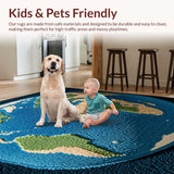 Ultra Soft Area Rug, Non Slip, Stain Resistant, Washable Area Rugs for Living Room, Bedroom, Space View World Rug for Entryway Decor(Blue)