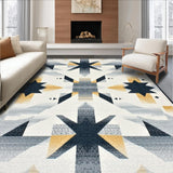 Ultra Soft Area Rug, Non Slip, Stain Resistant, Washable Area Rugs for Living Room, Bedroom, Sleek Minimalist Diamond Layout(Gray)