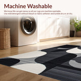 Contemporary Black and White Swirls(Black)