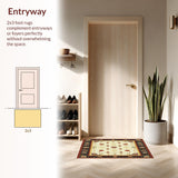 Ultra Soft Area Rug, Non Slip, Stain Resistant, Washable Area Rugs for Living Room, Bedroom, Vintage Woven Boho for(Gold)