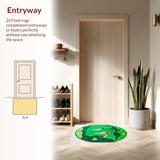 Ultra Soft Area Rug, Non Slip, Stain Resistant, Washable Area Rugs for Living Room, Bedroom, Circular Earth-Themed Rug for Playroom Learning Spaces(Green)