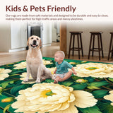 Ultra Soft Area Rug, Non Slip, Stain Resistant, Washable Area Rugs for Living Room, Bedroom, Charming Petal Inspired Design(Beige)