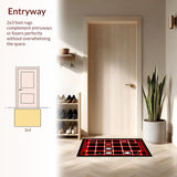Ultra Soft Area Rug, Non Slip, Stain Resistant, Washable Area Rugs for Living Room, Bedroom, Playful Geometric Dice Motif(Black)