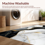 Ultra Soft Area Rug, Non Slip, Stain Resistant, Washable Area Rugs for Living Room, Bedroom, Stylish Gray and White Blend(Black)