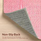 Ultra Soft Area Rug, Non Slip, Stain Resistant, Washable Area Rugs for Living Room, Bedroom, Cute Microfiber Absorbent Rug for Small Bedrooms or Bathrooms(Pink)
