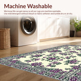 Ultra Soft Area Rug, Non Slip, Stain Resistant, Washable Area Rugs for Living Room, Bedroom, Rustic Textured Botanical Expression(Ivory)