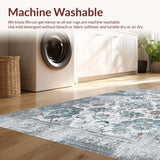 Ultra Soft Area Rug, Non Slip, Stain Resistant, Washable Area Rugs for Living Room, Bedroom, Rustic Gray Floral Reverie(Ivory)