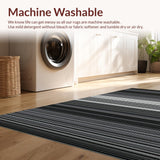 Ultra Soft Area Rug, Non Slip, Stain Resistant, Washable Area Rugs for Living Room, Bedroom, Elegant Monochrome Geometric Style(Black)