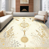 Ultra Soft Area Rug, Non Slip, Stain Resistant, Washable Area Rugs for Living Room, Bedroom, Woven Oasis Area Bohemian Dreamcatcher(Gold)