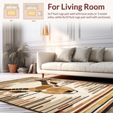 Ultra Soft Area Rug, Non Slip, Stain Resistant, Washable Area Rugs for Living Room, Bedroom, Contemporary Earthy Animal Motif(Beige)