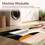 Modern Abstract Geometric Circles Warm Colors Area Beige Black(Gray)