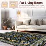 Ultra Soft Area Rug, Non Slip, Stain Resistant, Washable Area Rugs for Living Room, Bedroom, Classic Stripe(Blue)