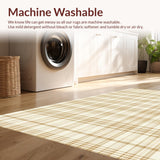 Ultra Soft Area Rug, Non Slip, Stain Resistant, Washable Area Rugs for Living Room, Bedroom, Neutral Plaid Area with Subtle Beige Tones and Non Slip Backing(Beige)
