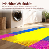 Ultra Soft Area Rug, Non Slip, Stain Resistant, Washable Area Rugs for Living Room, Bedroom, Dynamic Ombre Geometric Composition(Yellow)