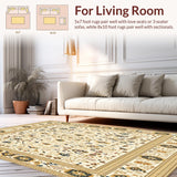 Ultra Soft Area Rug, Non Slip, Stain Resistant, Washable Area Rugs for Living Room, Bedroom, Woven Neutral Beige(Beige)