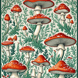 Ultra Soft Area Rug, Non Slip, Stain Resistant, Washable Area Rugs for Living Room, Bedroom, Whimsical Cozy Nature Motif(Red)