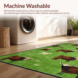 Charming Highland Cow Illustration(Green)