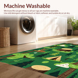 Ultra Soft Area Rug, Non Slip, Stain Resistant, Washable Area Rugs for Living Room, Bedroom, Dynamic Scenic Mountain Landscape(Green)