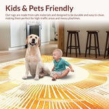 Ultra Soft Area Rug, Non Slip, Stain Resistant, Washable Area Rugs for Living Room, Bedroom, Eclectic Boho Area with Radiant Sunburst Design and Gentle Beige Gradients(Yellow)