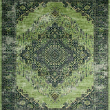 Ultra Soft Area Rug, Non Slip, Stain Resistant, Washable Area Rugs for Living Room, Bedroom, Rustic Vintage Floral Arrangement(Green)