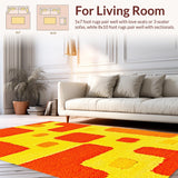 Ultra Soft Area Rug, Non Slip, Stain Resistant, Washable Area Rugs for Living Room, Bedroom, Cozy Soft Textured Youthful Vibe(Yellow)