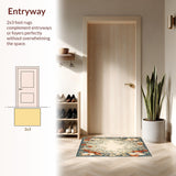 Ultra Soft Area Rug, Non Slip, Stain Resistant, Washable Area Rugs for Living Room, Bedroom, Floral Flame Area Smoke & Beige(Beige)