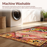 Ultra Soft Area Rug, Non Slip, Stain Resistant, Washable Area Rugs for Living Room, Bedroom, Bold Yellow Leopard Aesthetic(Red)