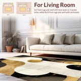 Ultra Soft Area Rug, Non Slip, Stain Resistant, Washable Area Rugs for Living Room, Bedroom, Vibrant Urban Edge Graphic Elements(Gold)
