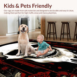 Ultra Soft Area Rug, Non Slip, Stain Resistant, Washable Area Rugs for Living Room, Bedroom, Eerie Smiling Ghost Graphic Design(White)