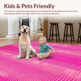 Ultra Soft Area Rug, Non Slip, Stain Resistant, Washable Area Rugs for Living Room, Bedroom, Chic Lighthearted Animal Print(Pink)