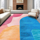 Ultra Soft Area Rug, Non Slip, Stain Resistant, Washable Area Rugs for Living Room, Bedroom, Colorful Geometric Bedroom Rug for Girls(Pink)