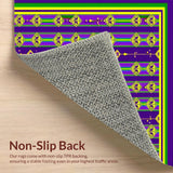 Ultra Soft Area Rug, Non Slip, Stain Resistant, Washable Area Rugs for Living Room, Bedroom, Colorful Carnival Bead Pattern(Purple)