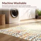 Ultra Soft Area Rug, Non Slip, Stain Resistant, Washable Area Rugs for Living Room, Bedroom, Artful Beige Contemporary Geometric Non Slip Modern Decor(Beige)