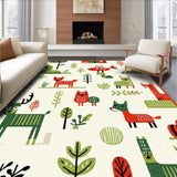 Ultra Soft Area Rug, Non Slip, Stain Resistant, Washable Area Rugs for Living Room, Bedroom, Cheerful Multi-Color Educational Layout(White)