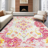 Ultra Soft Area Rug, Non Slip, Stain Resistant, Washable Area Rugs for Living Room, Bedroom, Rustic Vintage Wildflower Arrangement(Yellow)