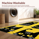 Ultra Soft Area Rug, Non Slip, Stain Resistant, Washable Area Rugs for Living Room, Bedroom, Cozy Celestial Inspired Design(Yellow)
