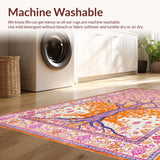 Ultra Soft Area Rug, Non Slip, Stain Resistant, Washable Area Rugs for Living Room, Bedroom, Rustic Vintage Nature Design(Orange)