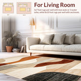 Ultra Soft Area Rug, Non Slip, Stain Resistant, Washable Area Rugs for Living Room, Bedroom, Sophisticated Vintage Textured Pattern(Beige)