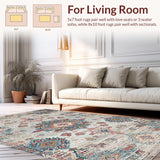 Ultra Soft Area Rug, Non Slip, Stain Resistant, Washable Area Rugs for Living Room, Bedroom, Whimsical Abstract Patterned Charm(Gray)
