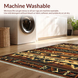 Ultra Soft Area Rug, Non Slip, Stain Resistant, Washable Area Rugs for Living Room, Bedroom, Contemporary Warm Palette Pattern(Brown)