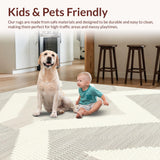 Ultra Soft Area Rug, Non Slip, Stain Resistant, Washable Area Rugs for Living Room, Bedroom, Delightful Cozy Round Plush Vibe(Beige)